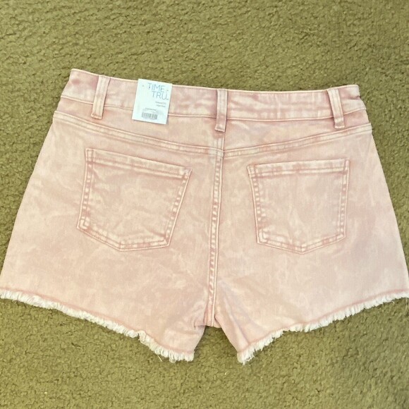Barbiecore Time & Tru BRAND NEW Relaxed Fit Shorts High Rise Pink Womens Size12 - Picture 4 of 11